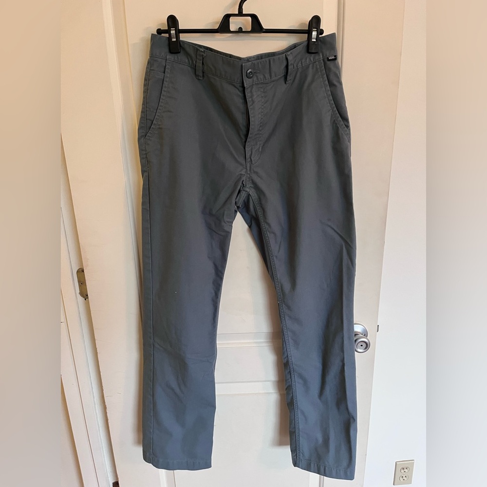 Vans Gray Chinos Flat-Front Cotton-Blend